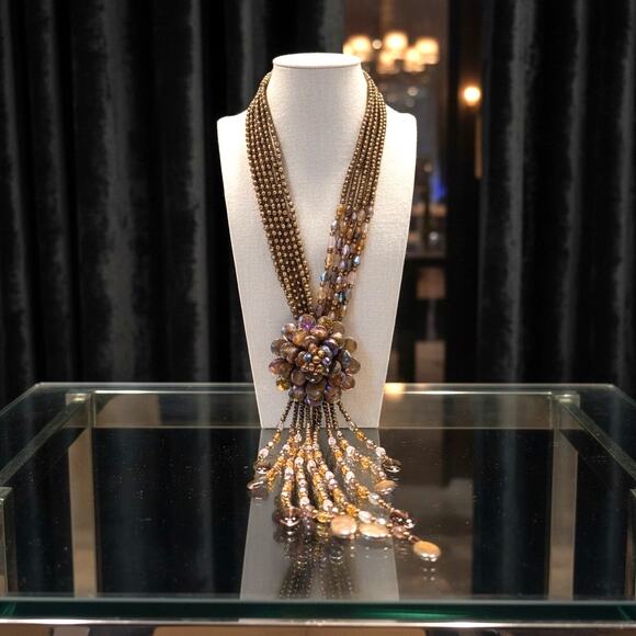 Joan Rivers Jewelry - Joan Rivers "Starlet Style" Flower Statement Necklace in Bronze Tones